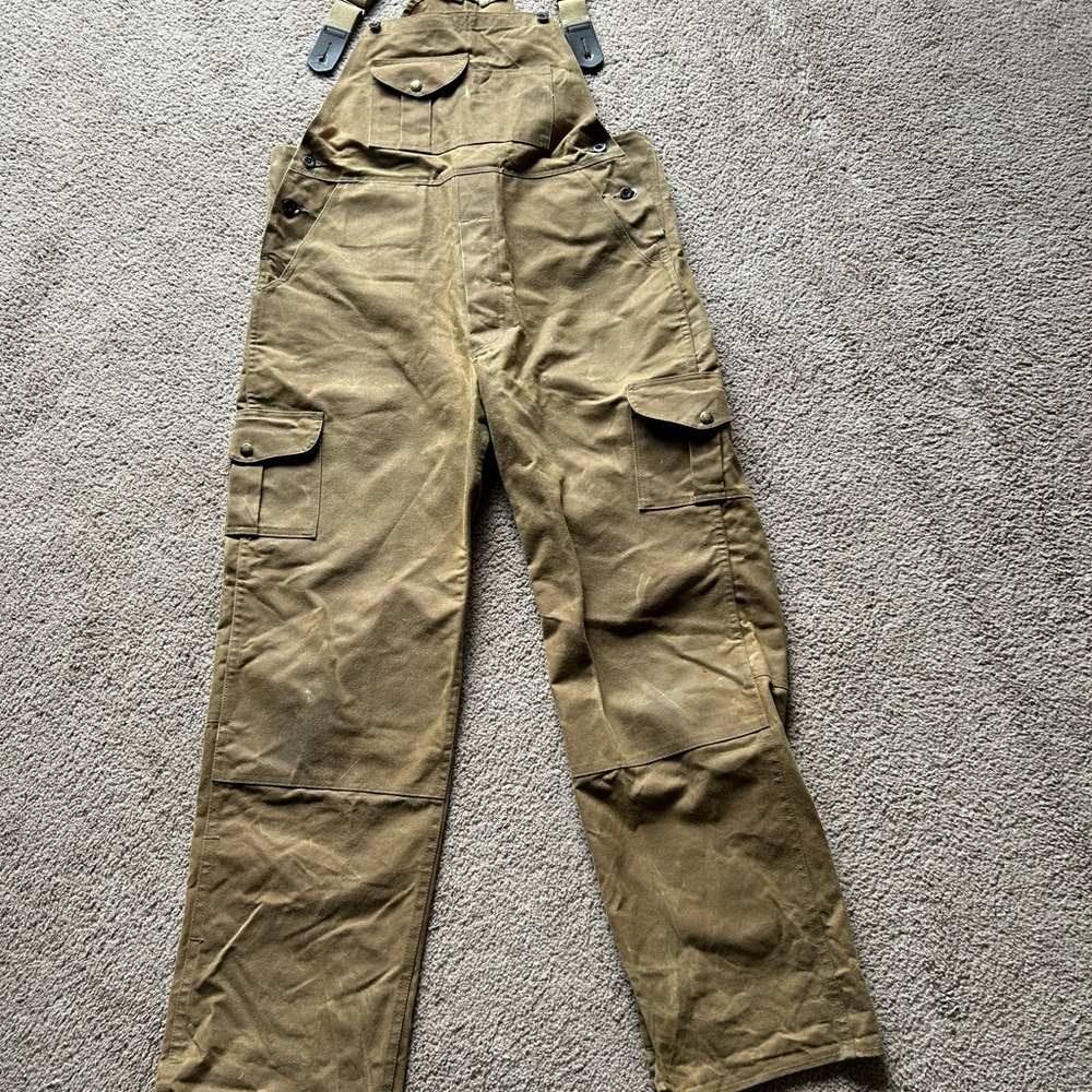 Filson Men's Large waxed canvas bibs